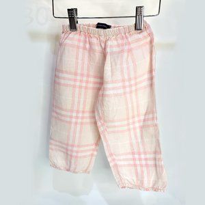 Pink Burberry Check Pants - Size 18M